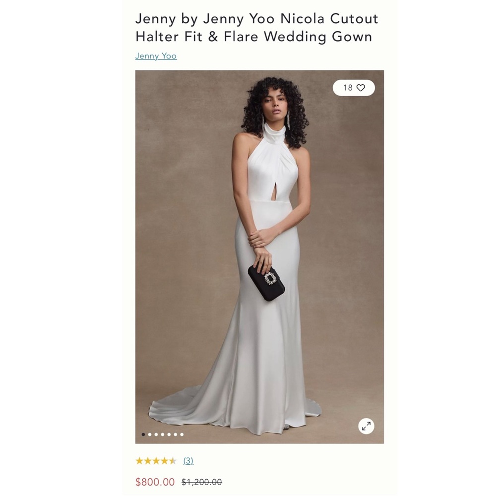 Jenny by Jenny Yoo Nicola Cutout Halter Wedding Gown Anthropologie NWT Size 12